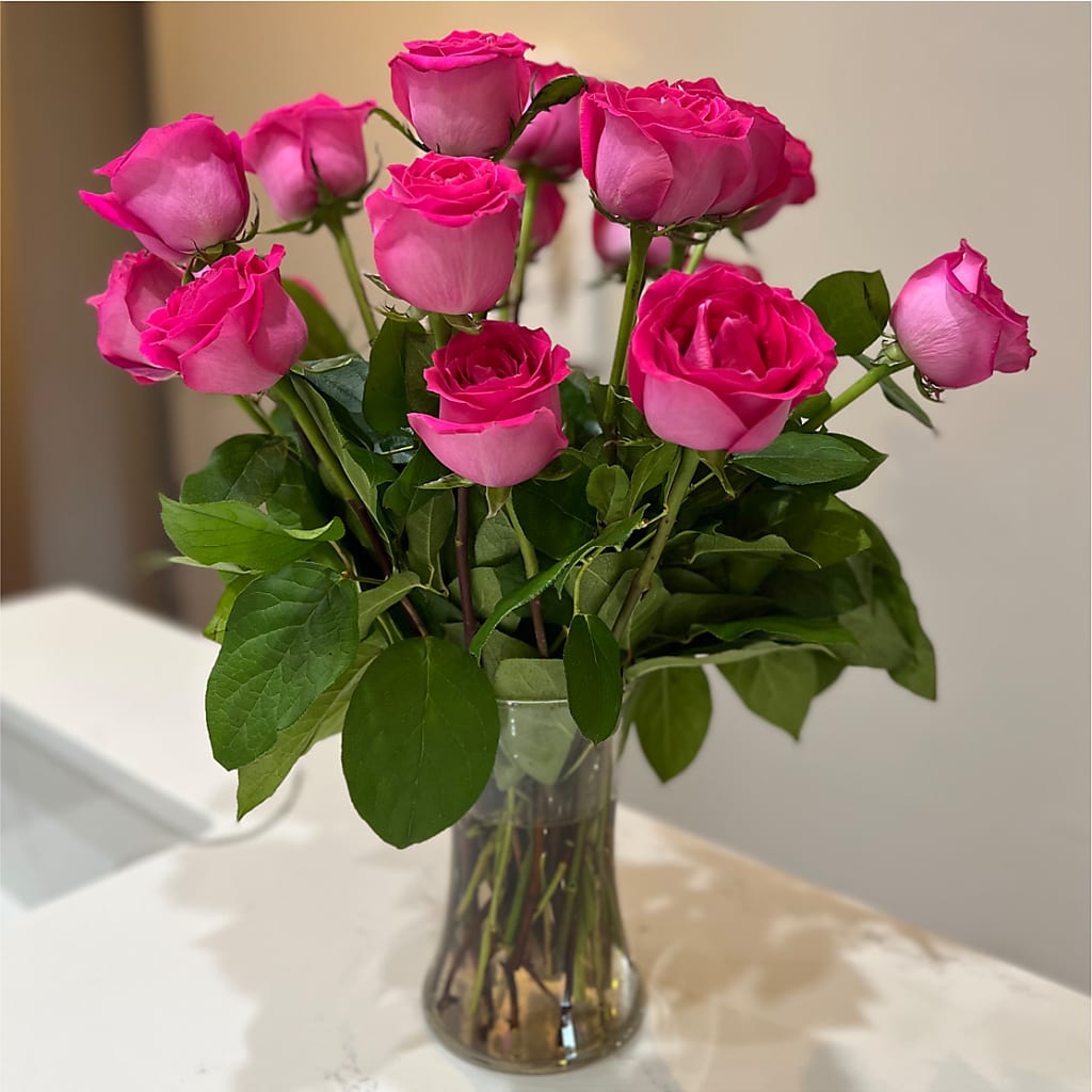 Long Stem Pink Rose Bouquet –  Coquitlam Florist, Port Coquitlam BC